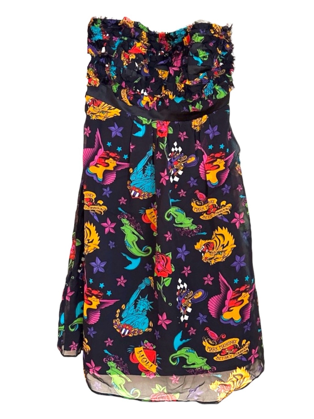 Vintage Betsey Johnson y2k Mark Mahoney Babydoll Tattoo Dress XS